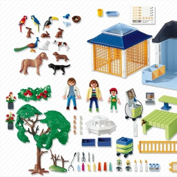 Multiple Sets PLAYMOBIL 4343 Vet Clinic Animal Bonanza!! Farm Bunny Cat Dog Bird - Picture 2 of 15